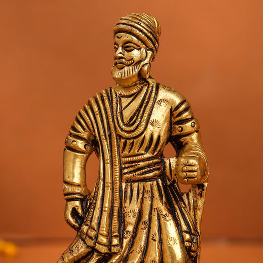 Brass Superfine Chatrapati Shivaji Maharaj Idol (4.2 Inch)