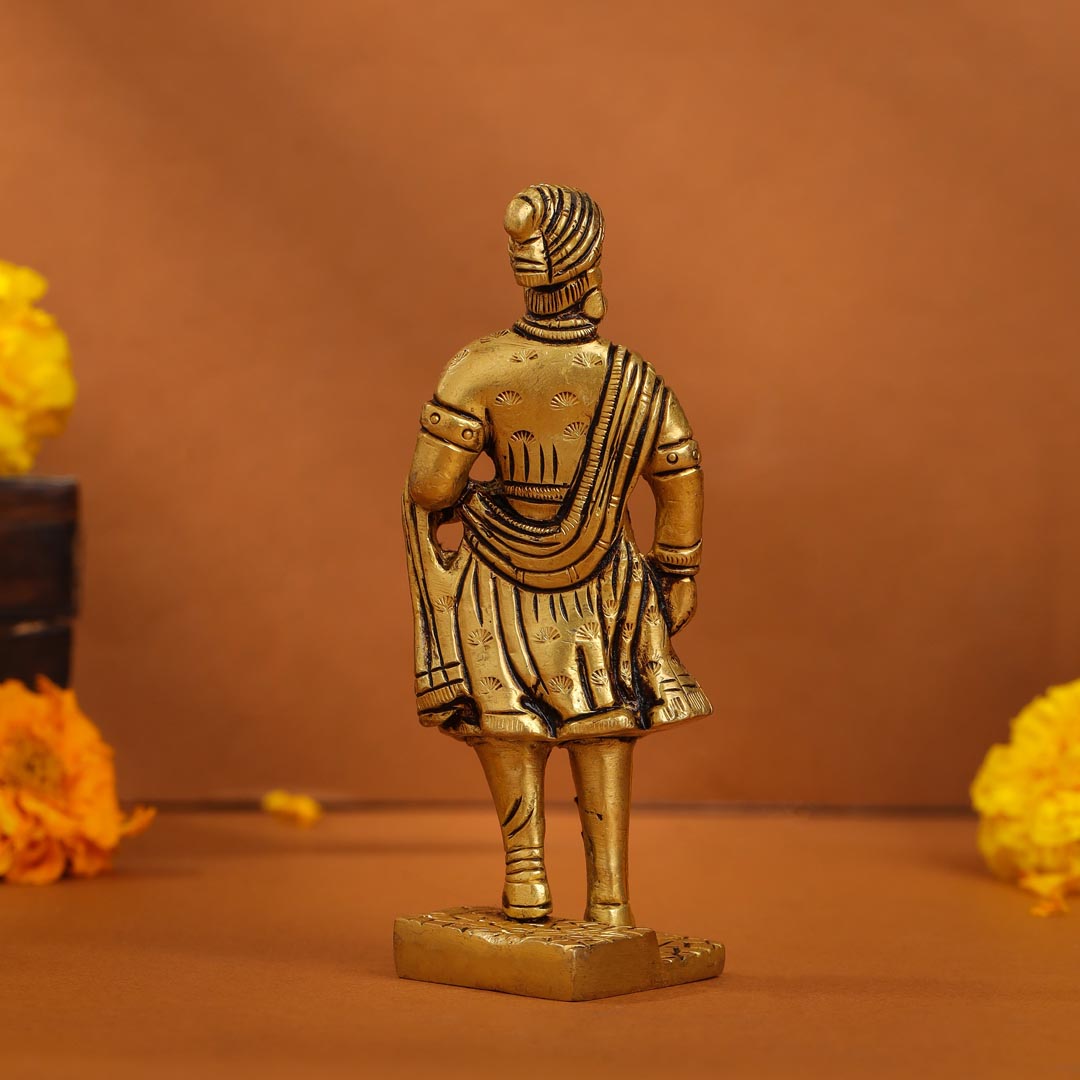 Brass Superfine Chatrapati Shivaji Maharaj Idol (4.2 Inch)