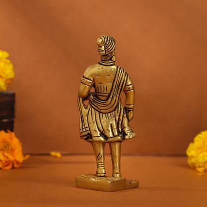 Brass Superfine Chatrapati Shivaji Maharaj Idol (4.2 Inch)