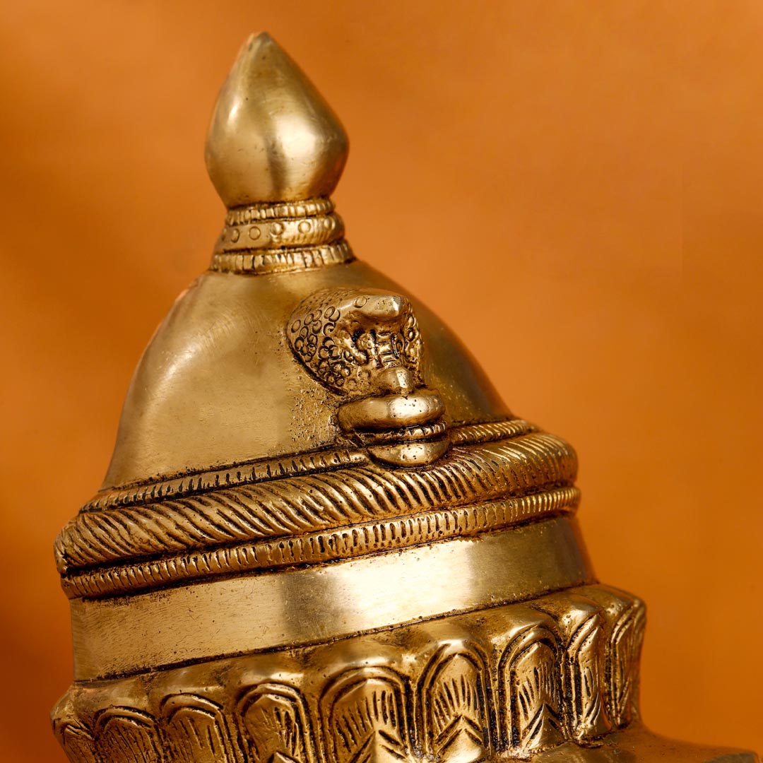 Brass Shiva And Parvati Head Statue (9 Inch)