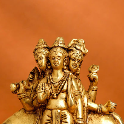 Brass Lord Dattatreya Idol (6.5 Inch)