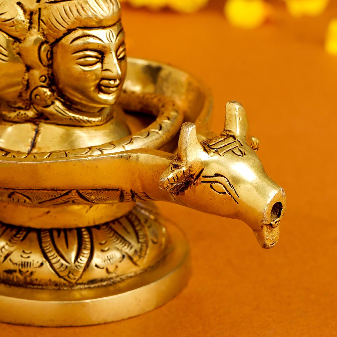 Brass Nandi Mukhshivlingam Idol (5 Inch)