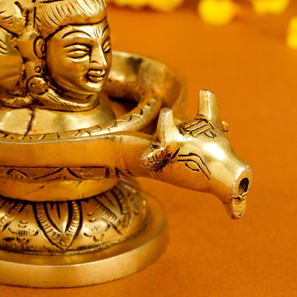Brass Nandi Mukhshivlingam Idol (5 Inch)