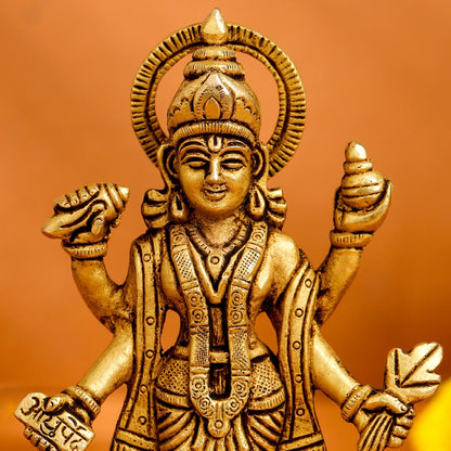 Brass Lord Dhanvantari Idol (6 Inch)