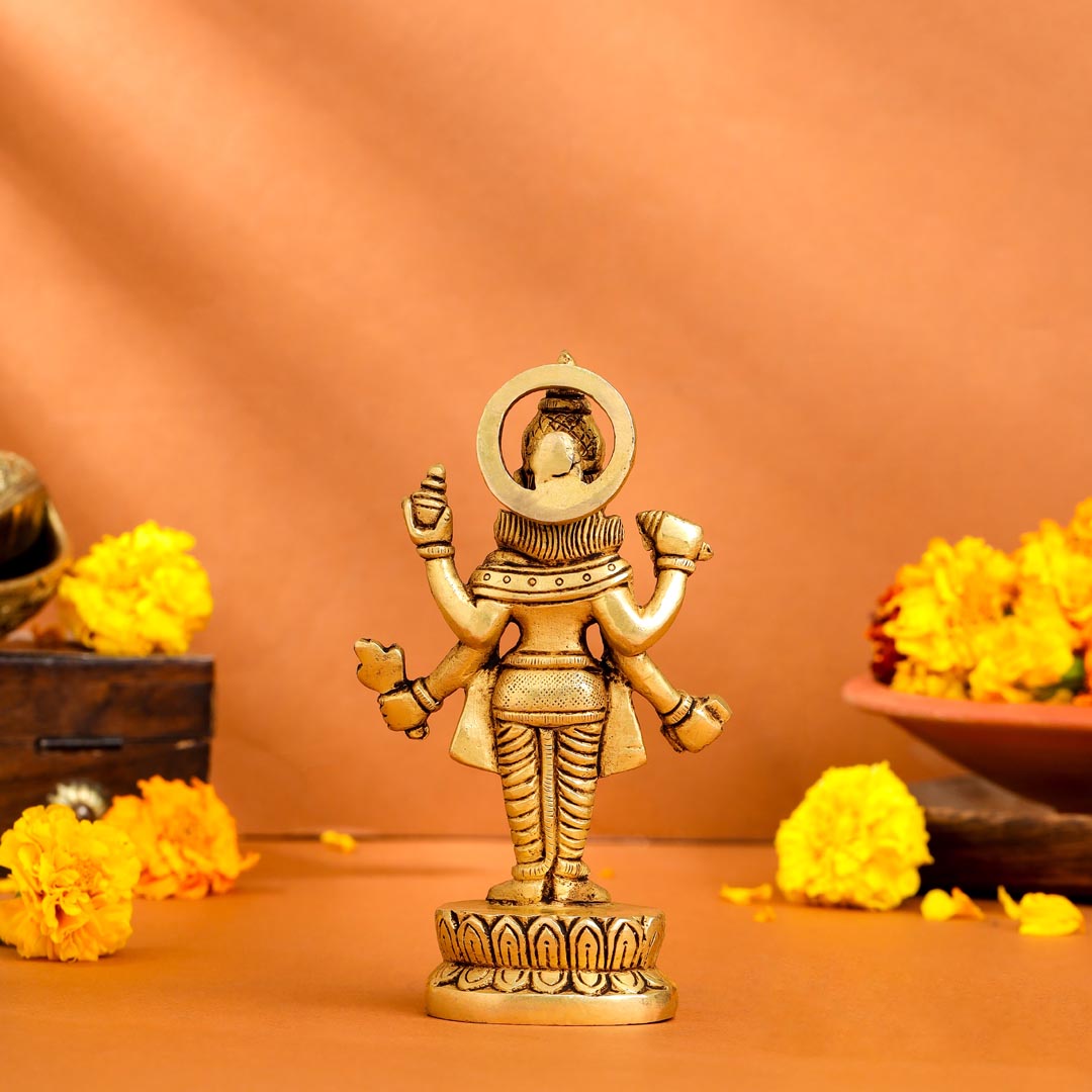 Brass Lord Dhanvantari Idol (6 Inch)
