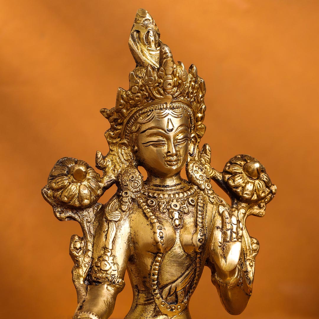Brass Tara Devi Idol (8.2 Inch)