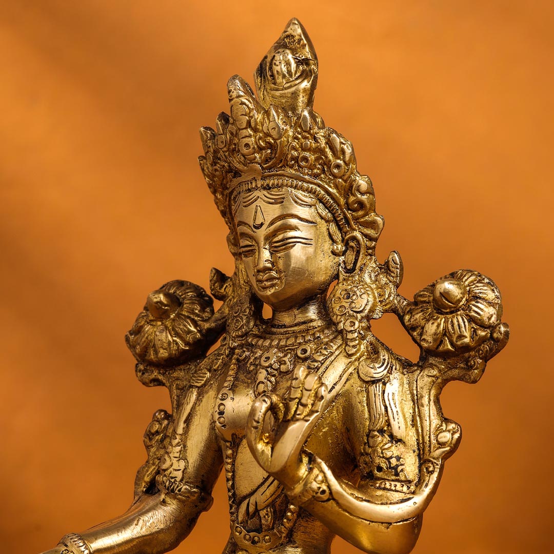 Brass Tara Devi Idol (8.2 Inch)