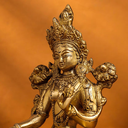 Brass Tara Devi Idol (8.2 Inch)