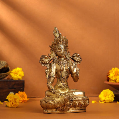 Brass Tara Devi Idol (8.2 Inch)