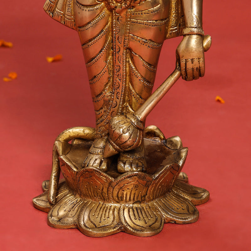 Brass Standing Lord Vishnu Idol (16.5 Inch)