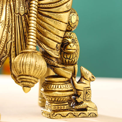 Brass Ganesha On Throne (Singhasan) Idol (16 Inch)