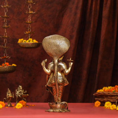 Brass Standing Lord Vishnu Idol (16.5 Inch)