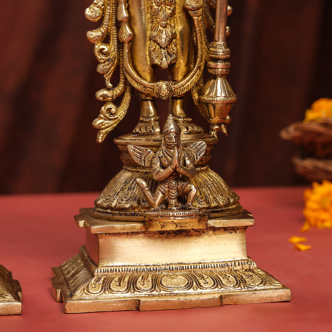 Brass Standing Vishnu Lakshmi Set (15 Inch)