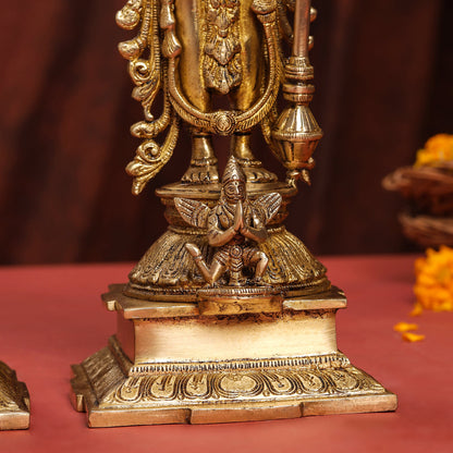 Brass Standing Vishnu Lakshmi Set (15 Inch)