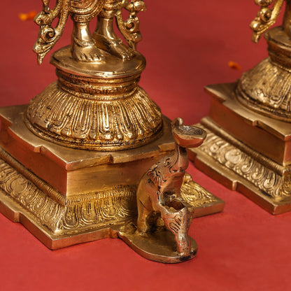 Brass Standing Vishnu Lakshmi Set (15 Inch)