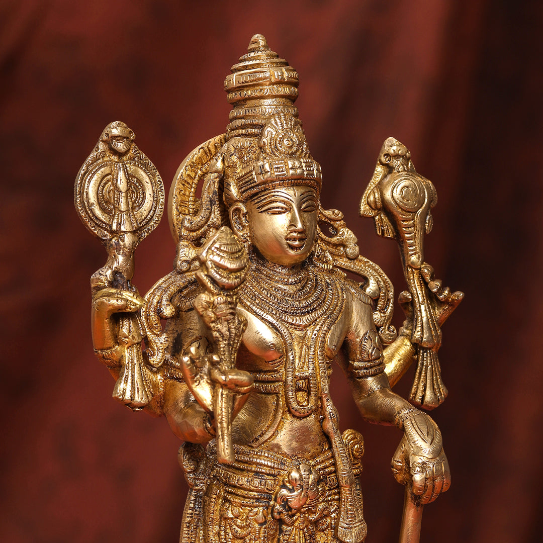 Brass Standing Vishnu Lakshmi Set (15 Inch)