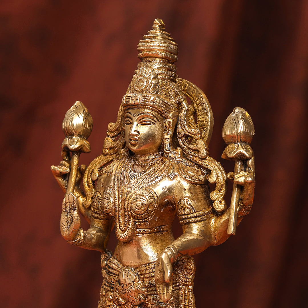 Brass Standing Vishnu Lakshmi Set (15 Inch)