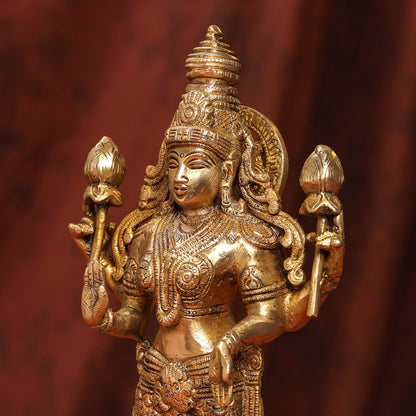 Brass Standing Vishnu Lakshmi Set (15 Inch)