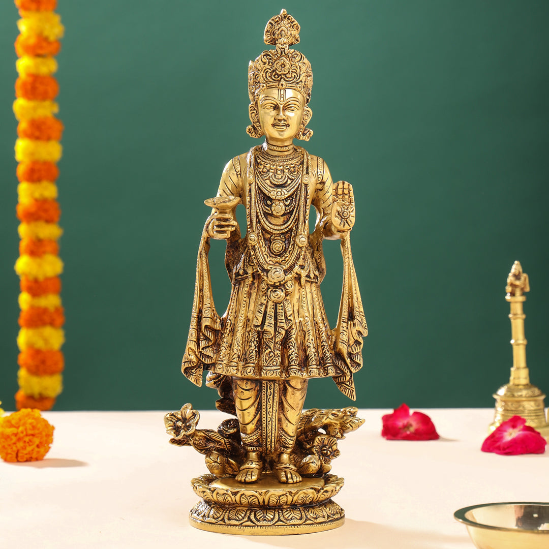 Brass Yogi Swami Narayan Statue (7 Inch)