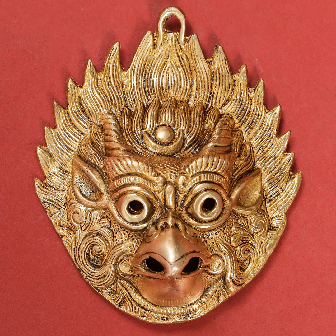 Brass Garud Face Wall Hanging (6 Inch)