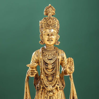 Brass Yogi Swami Narayan Statue (7 Inch)