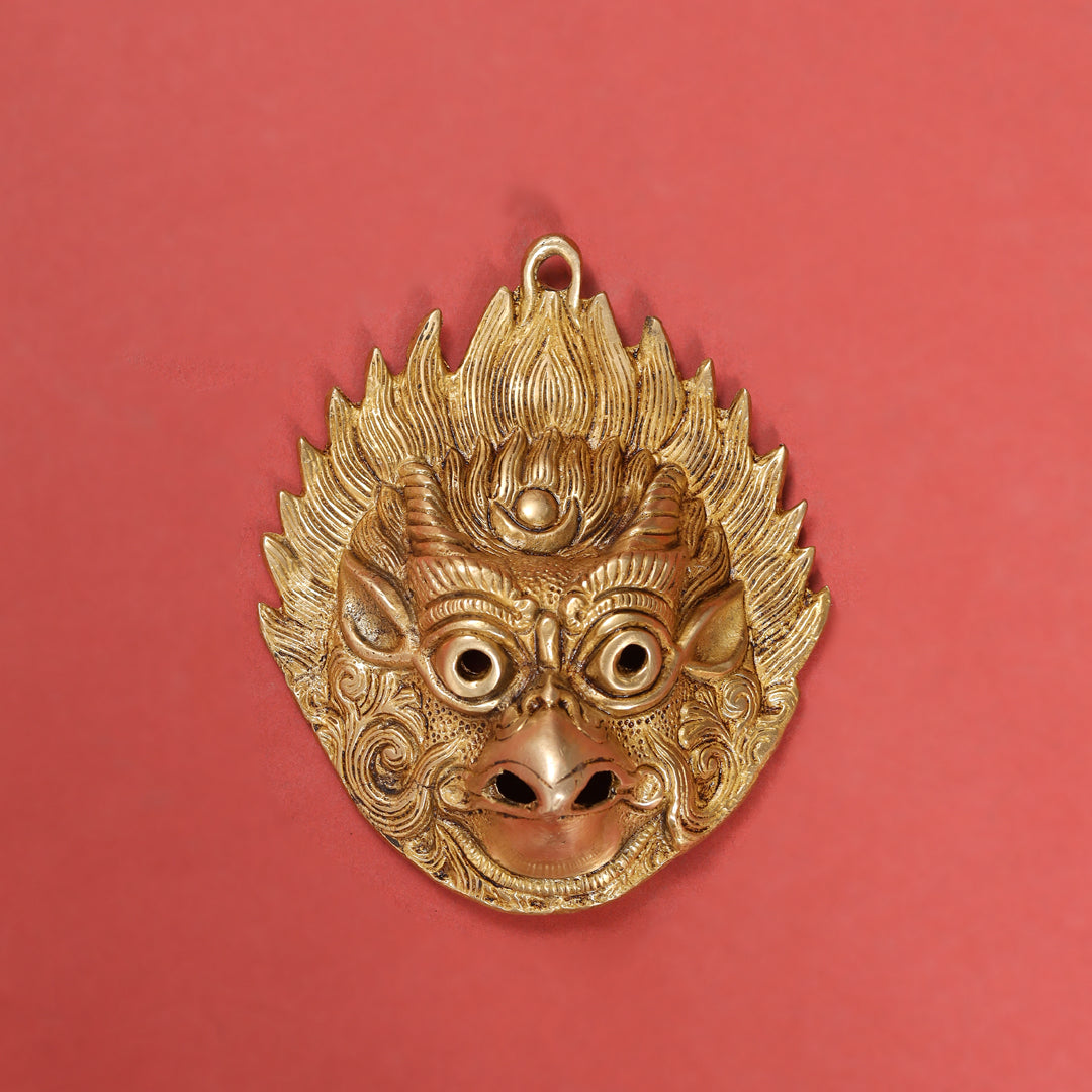 Brass Garud Face Wall Hanging (6 Inch)