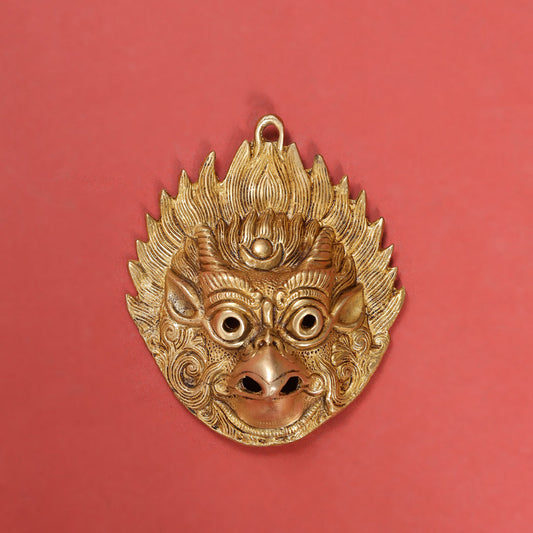 Brass Garud Face Wall Hanging (6 Inch)