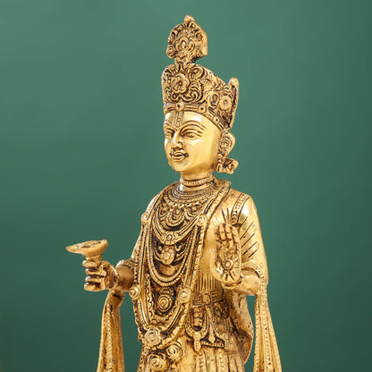 Brass Yogi Swami Narayan Statue (7 Inch)