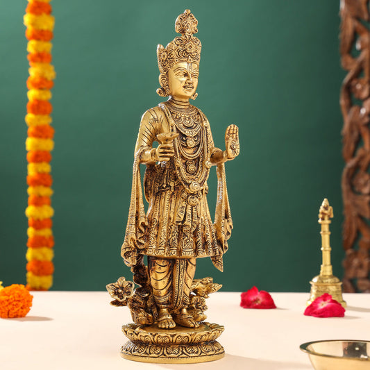 Brass Yogi Swami Narayan Statue (7 Inch)