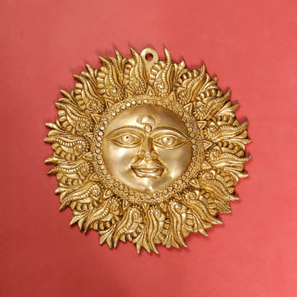 Brass Sun Face Wall Hanging (6.5 Inch)