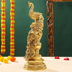 Brass Decorative Peacock Figurine (20 Inch)