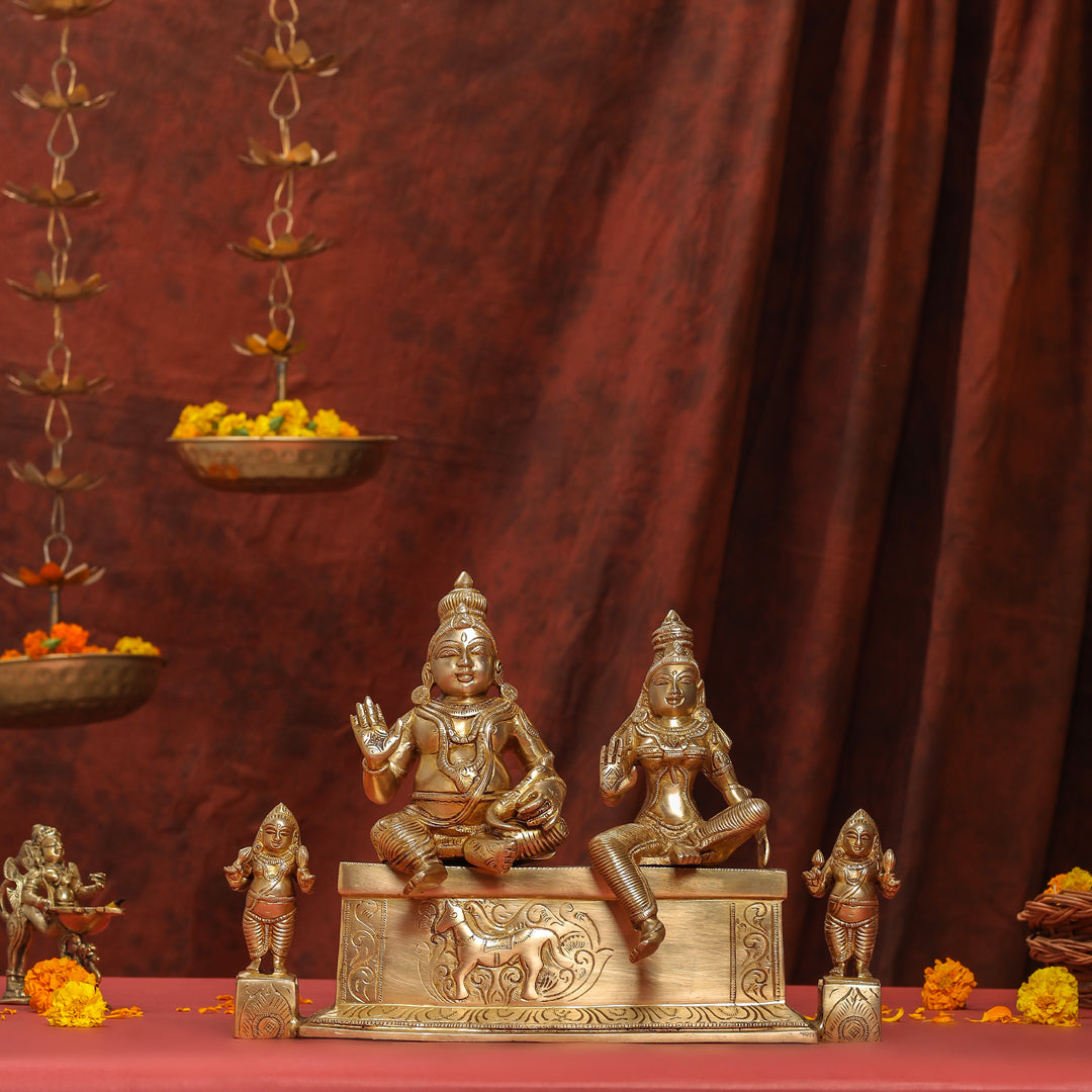 Brass Kuber And Lakshmi Idol (12 Inch)