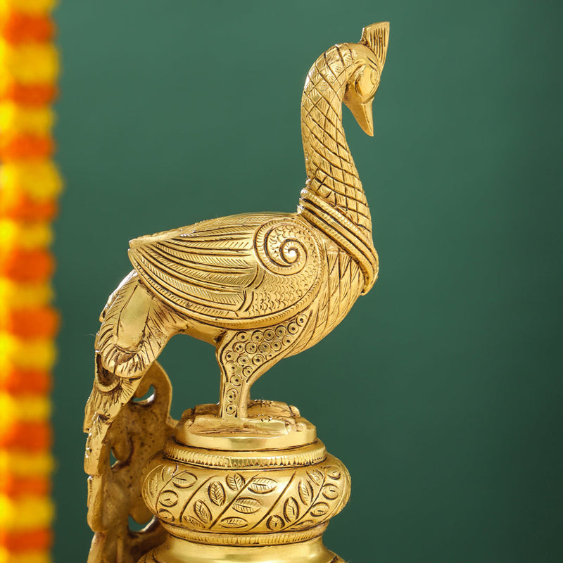 Brass Decorative Peacock Figurine (20 Inch)