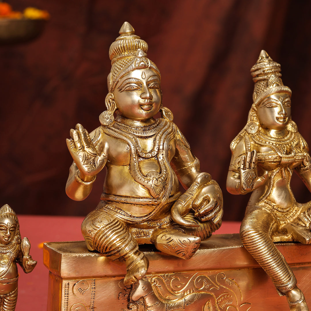 Brass Kuber And Lakshmi Idol (12 Inch)