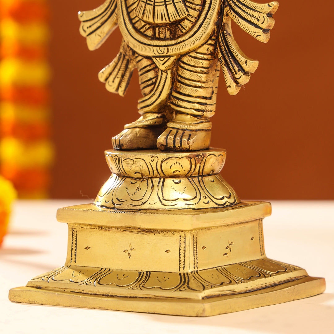 Brass Lord Dhanvantari Idol (13 Inch)