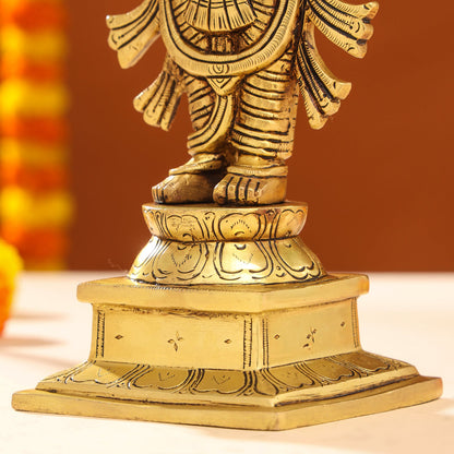 Brass Lord Dhanvantari Idol (13 Inch)