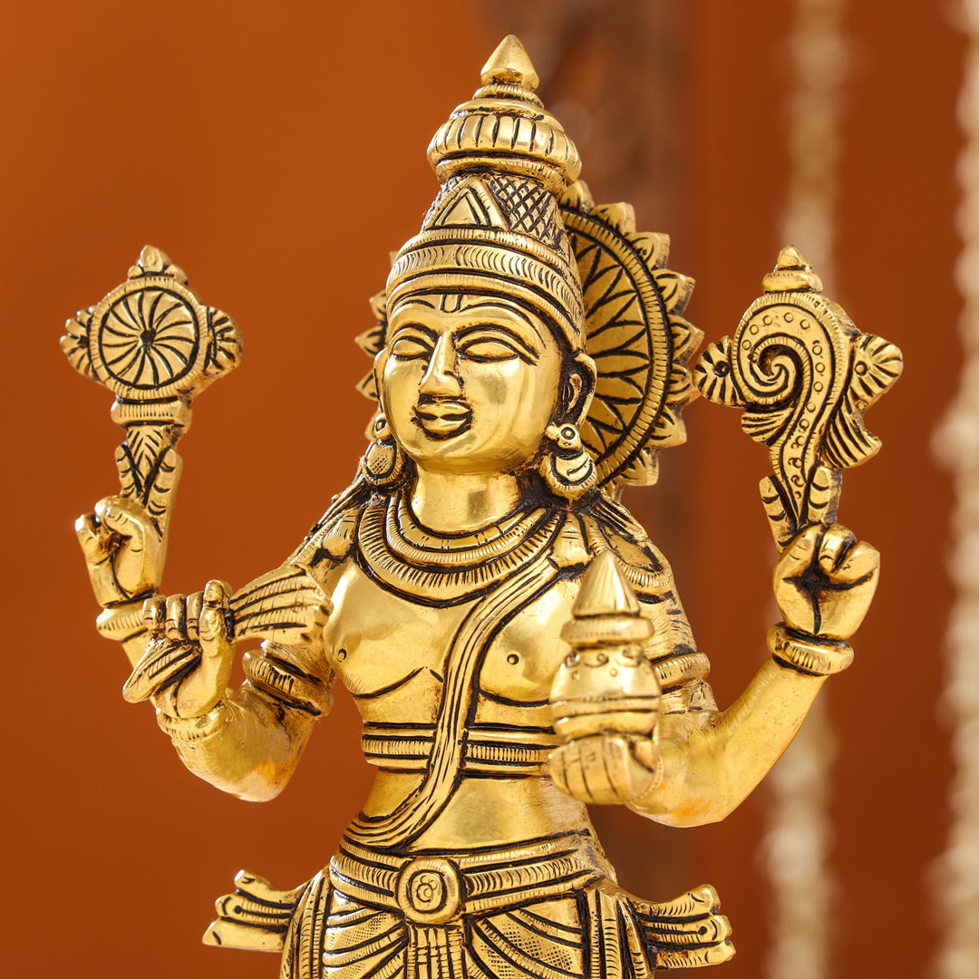 Brass Lord Dhanvantari Idol (13 Inch)