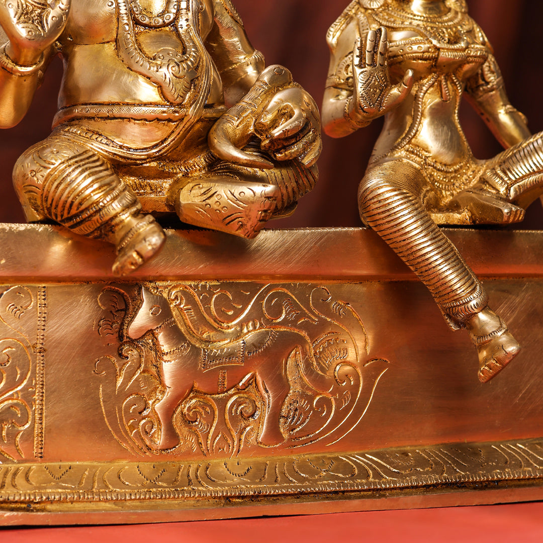 Brass Kuber And Lakshmi Idol (12 Inch)