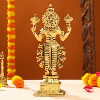 Brass Lord Dhanvantari Idol (13 Inch)