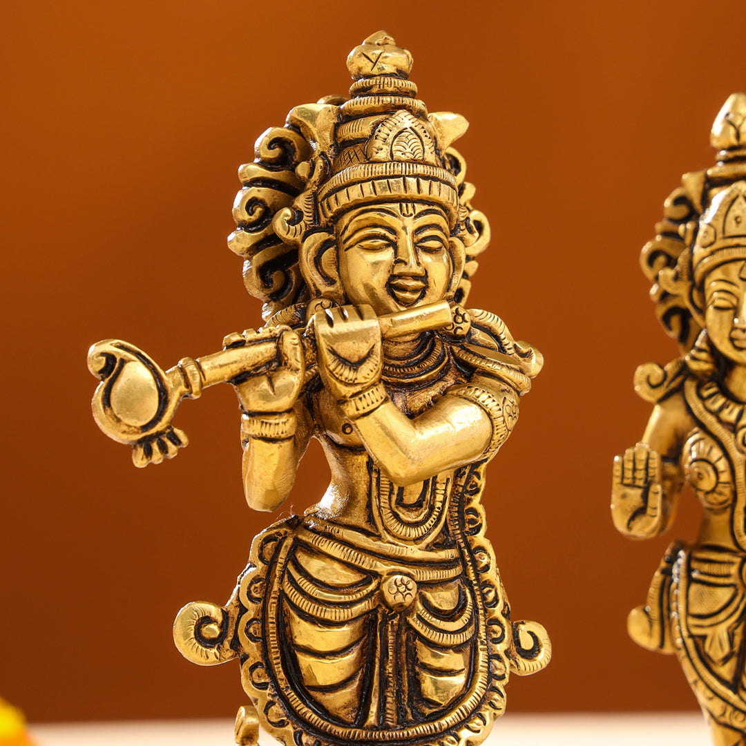 Brass Superfine Radha krishna Idols Set (7 Inch)