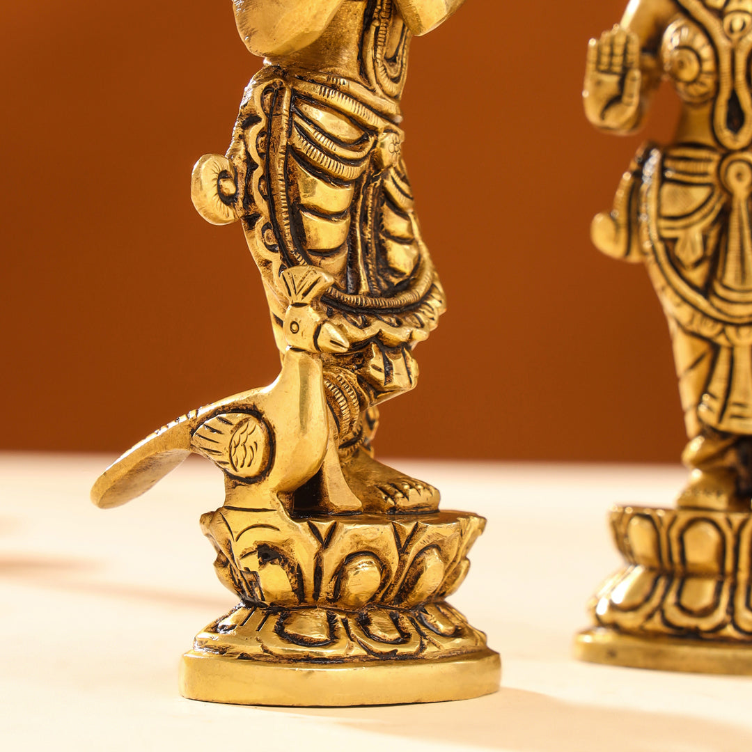 Brass Superfine Radha krishna Idols Set (7 Inch)