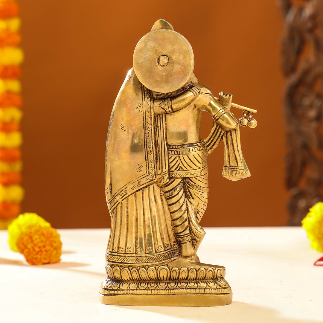 Brass Superfine Radha Krishna Idol (9 Inch)