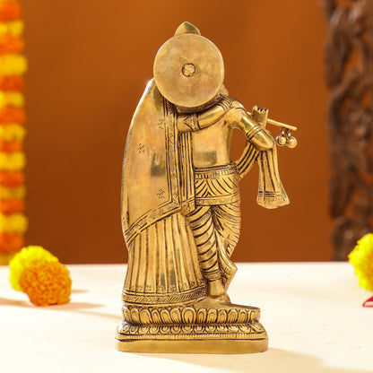 Brass Superfine Radha Krishna Idol (9 Inch)