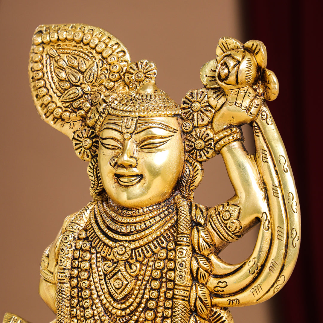 Brass Lord Shri Nath Ji Idol (13 Inch)