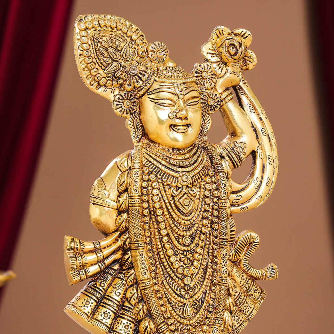 Brass Lord Shri Nath Ji Idol (13 Inch)