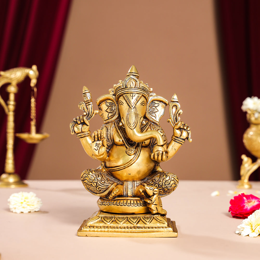 Brass Superfine Lord Ganesha Idol (7.5 Inch)