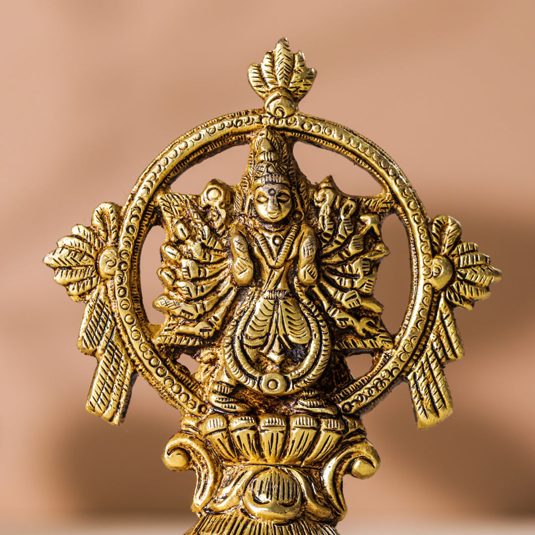 Brass Vishnu Narasimha Chakratalwar Statue