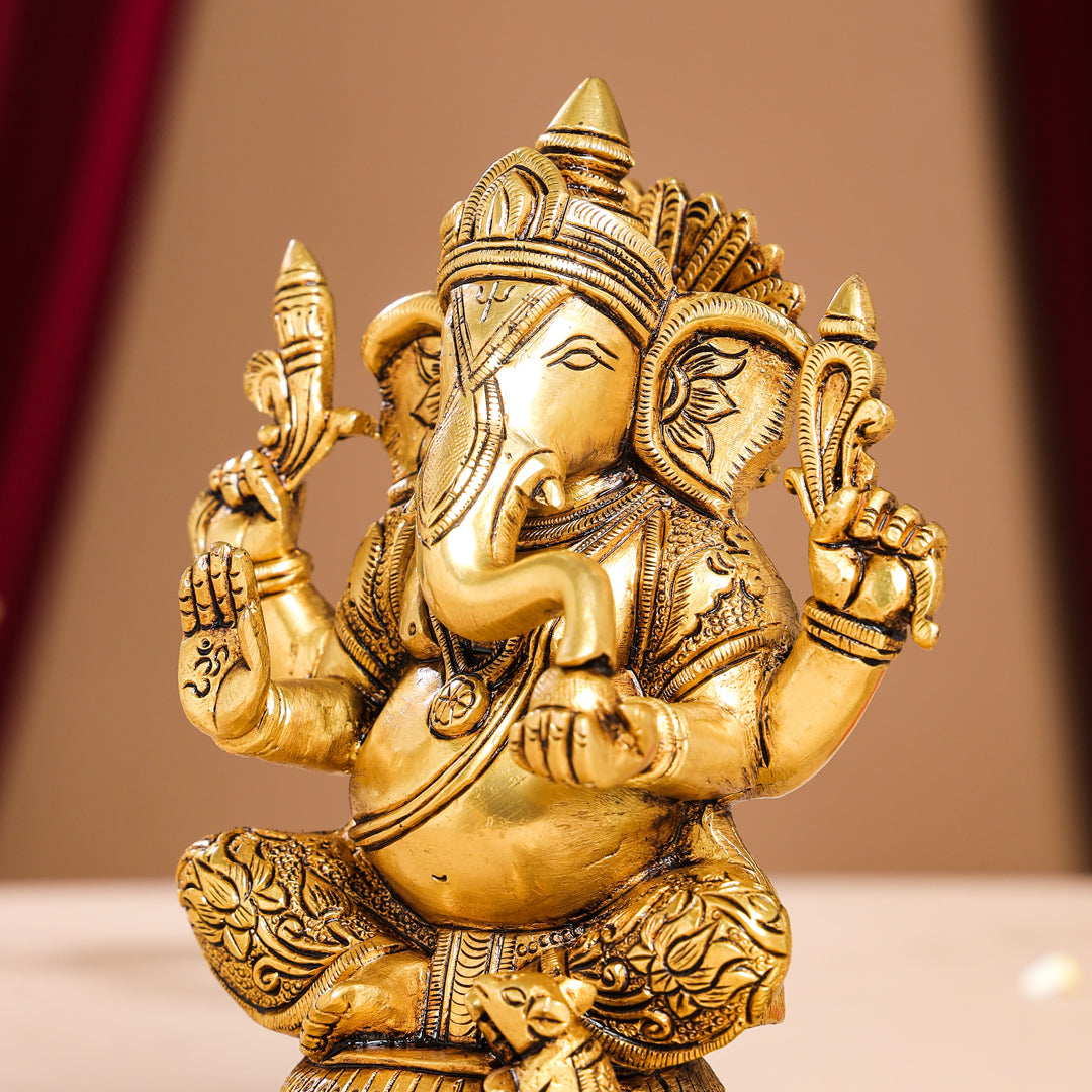 Brass Superfine Lord Ganesha Idol (7.5 Inch)