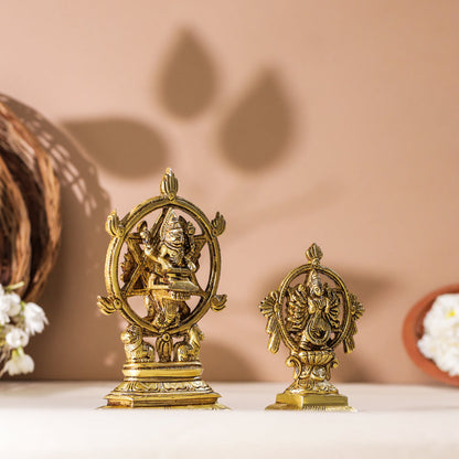 Brass Vishnu Narasimha Chakratalwar Statue