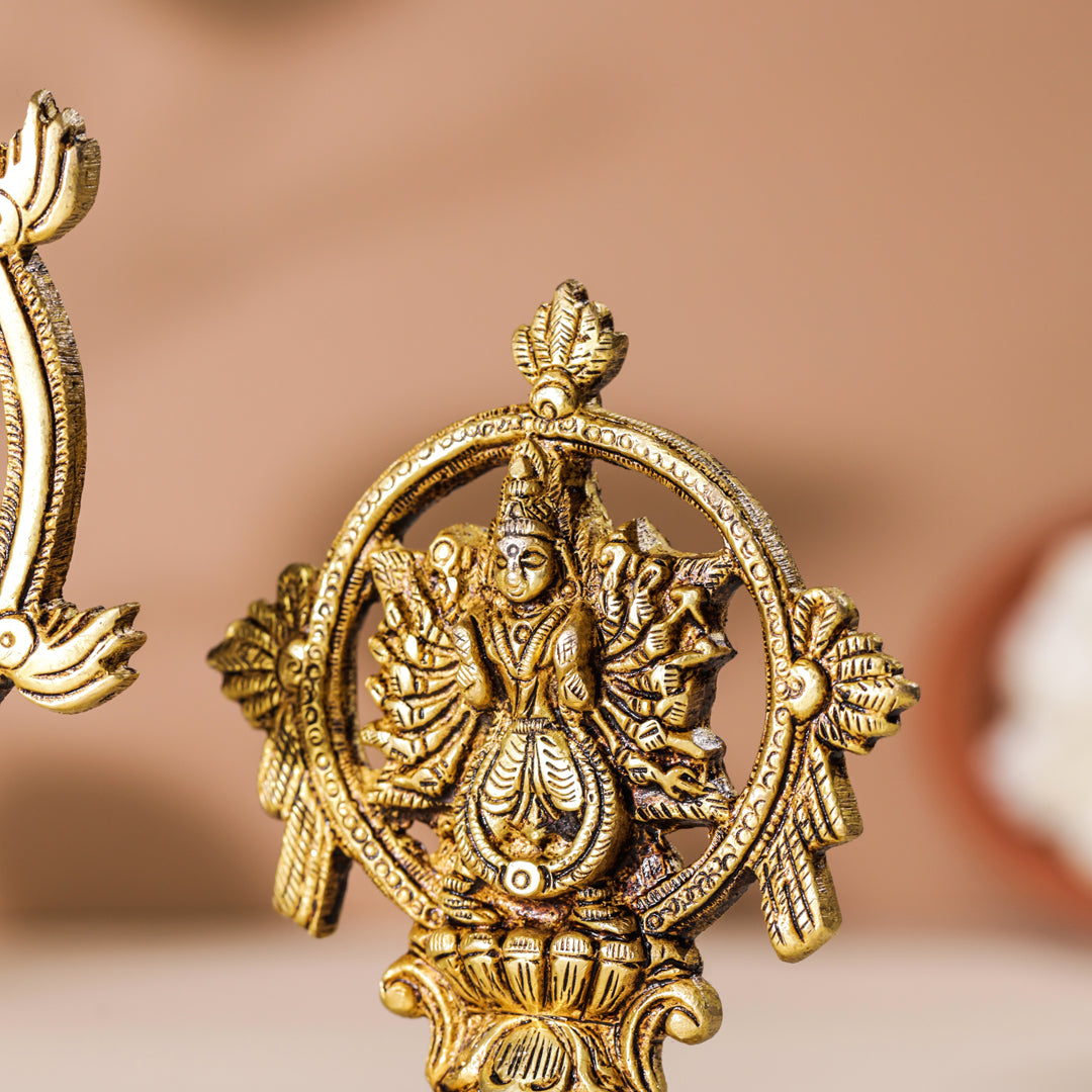 Brass Vishnu Narasimha Chakratalwar Statue